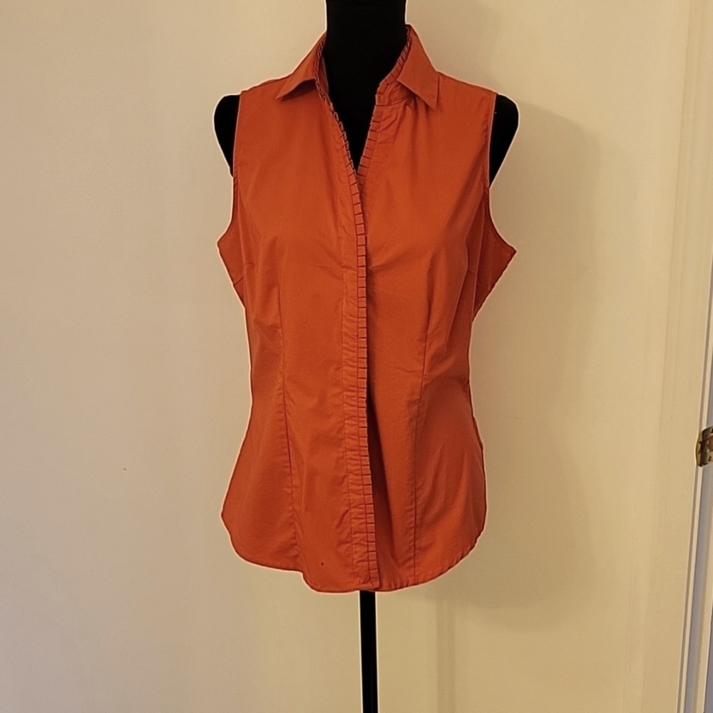 New York & company Stretch Ruffle Trim Top